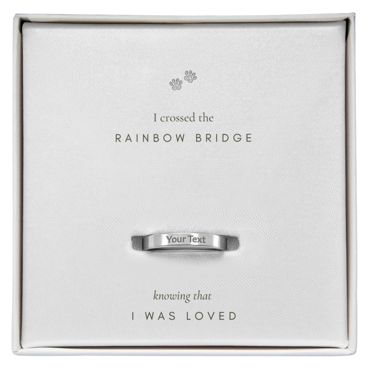 Always with you - Engraved Women's Pet Memorial Ring with Gift Box