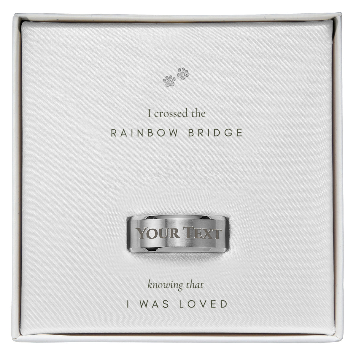 Always with you - Engraved Men's Pet Memorial Ring with Gift Box