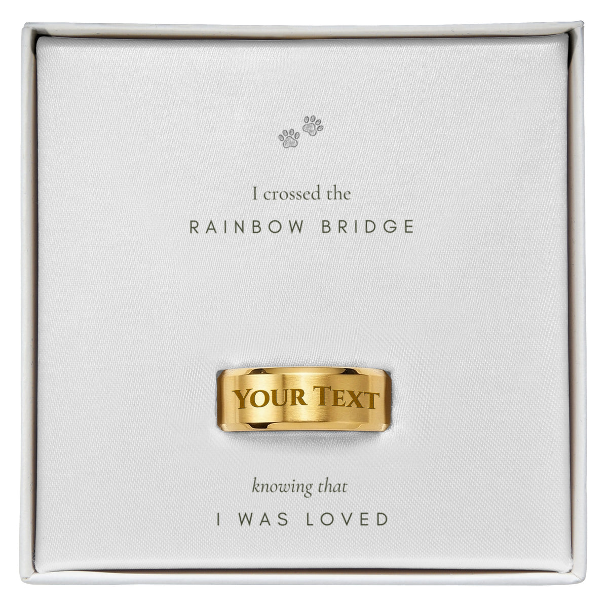 Always with you - Engraved Men's Pet Memorial Ring with Gift Box