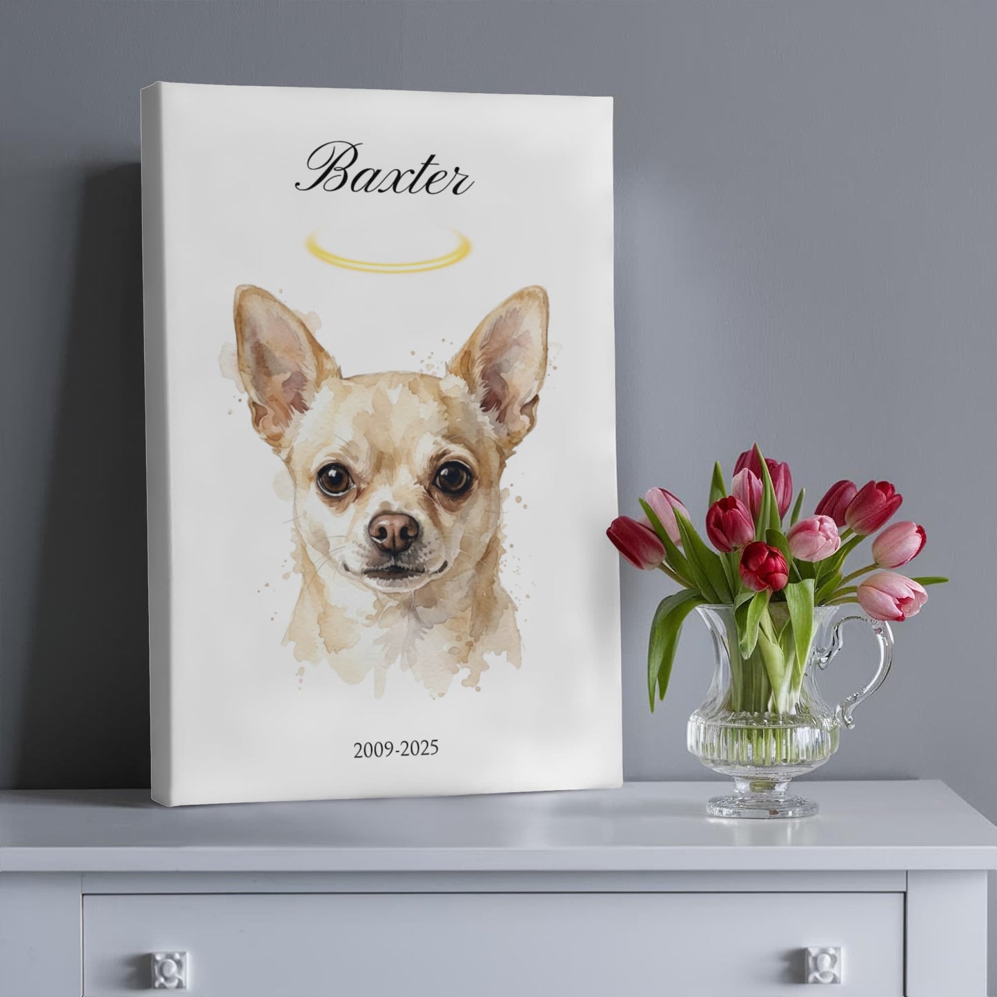 "Forever Loved" Watercolor Pet Memorial – Gallery Wrapped Canvas