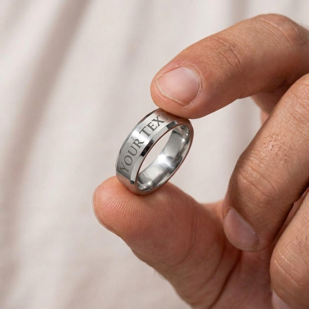 Always with you - Engraved Men's Pet Memorial Stainless Steel Ring