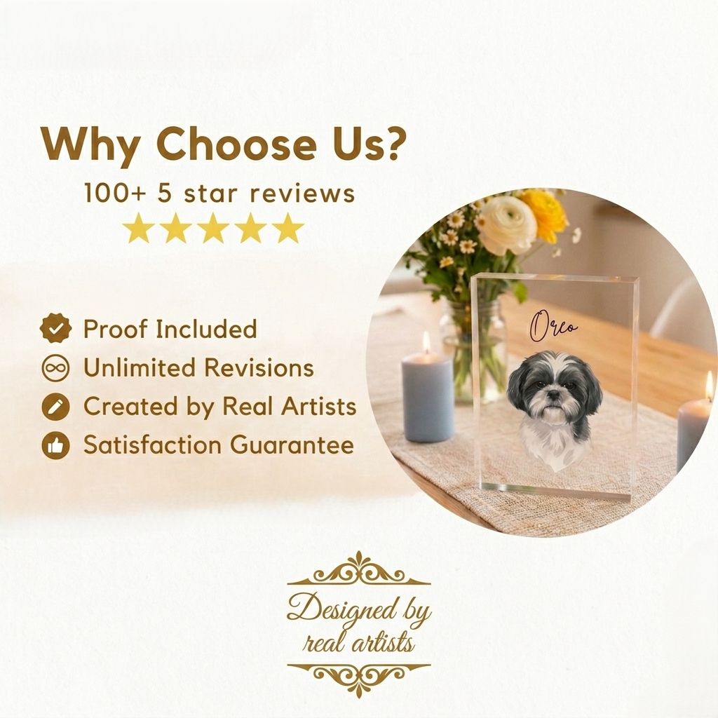 The Crystal Bond – Custom Memorial Pet Photo Acrylic