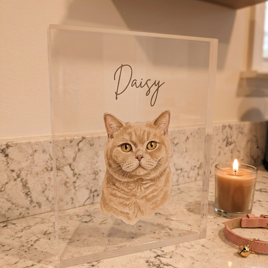 The Crystal Bond – Custom Memorial Pet Photo Acrylic