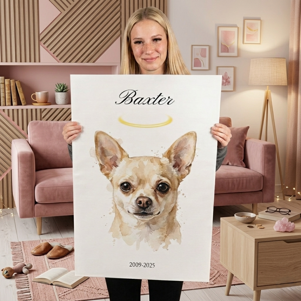"Forever Loved" Watercolor Pet Memorial – Gallery Wrapped Canvas