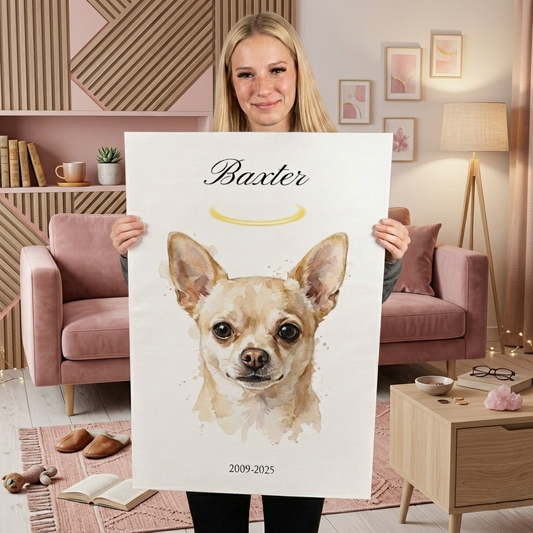 "Forever Loved" Watercolor Pet Memorial – Gallery Wrapped Canvas