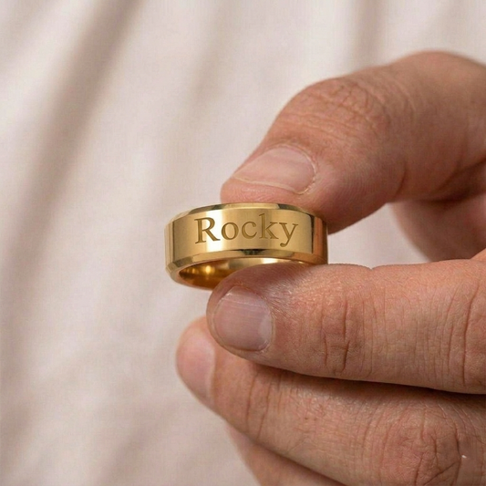 Always with you - Engraved Men's Pet Memorial Gold Ring