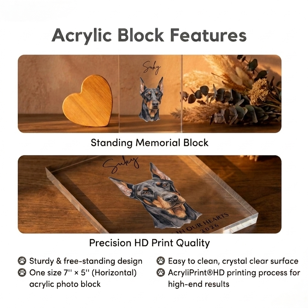 The Crystal Bond – Custom Memorial Pet Photo Acrylic