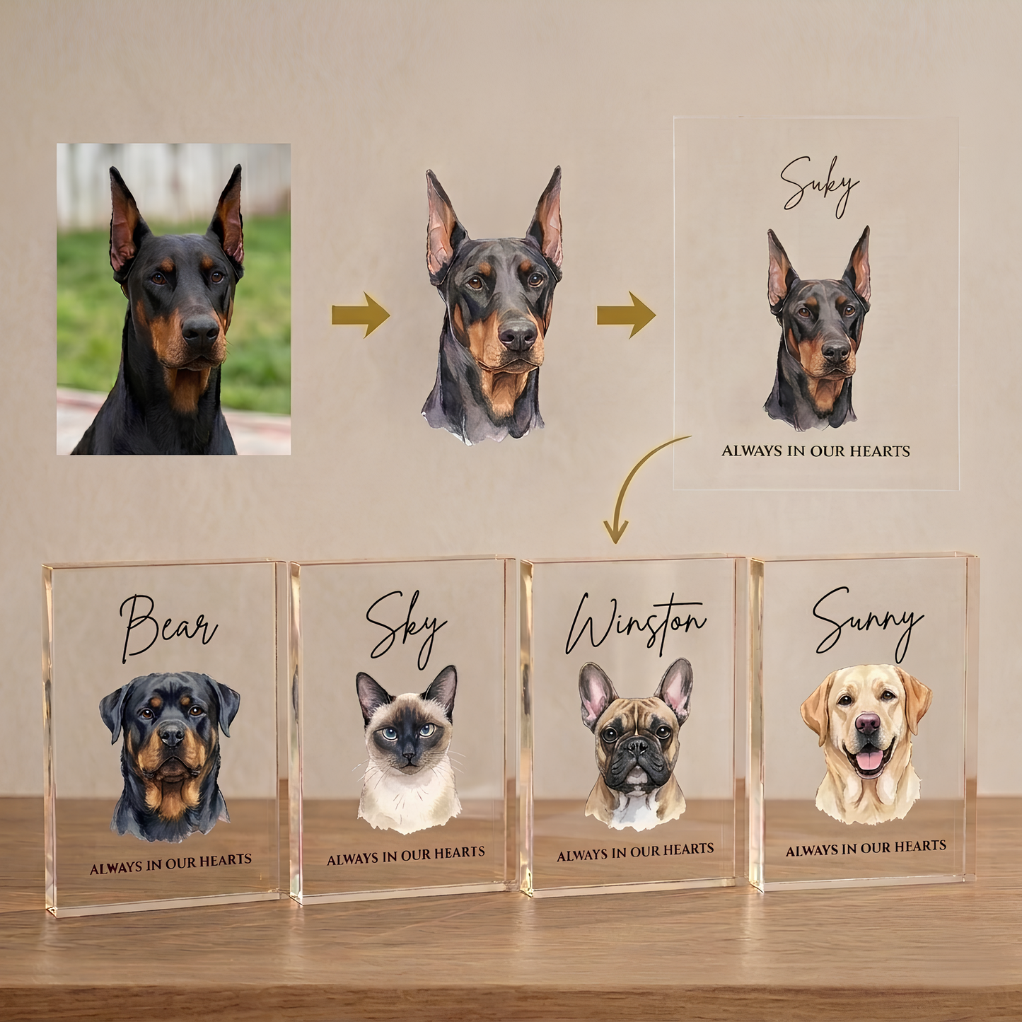 The Crystal Bond – Custom Memorial Pet Photo Acrylic