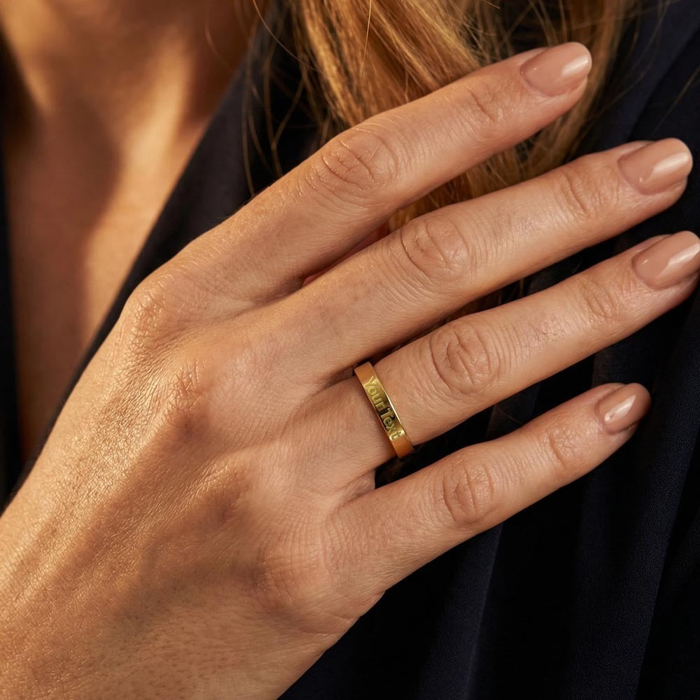 Always with you - Engraved Women's Pet Memorial Gold Ring
