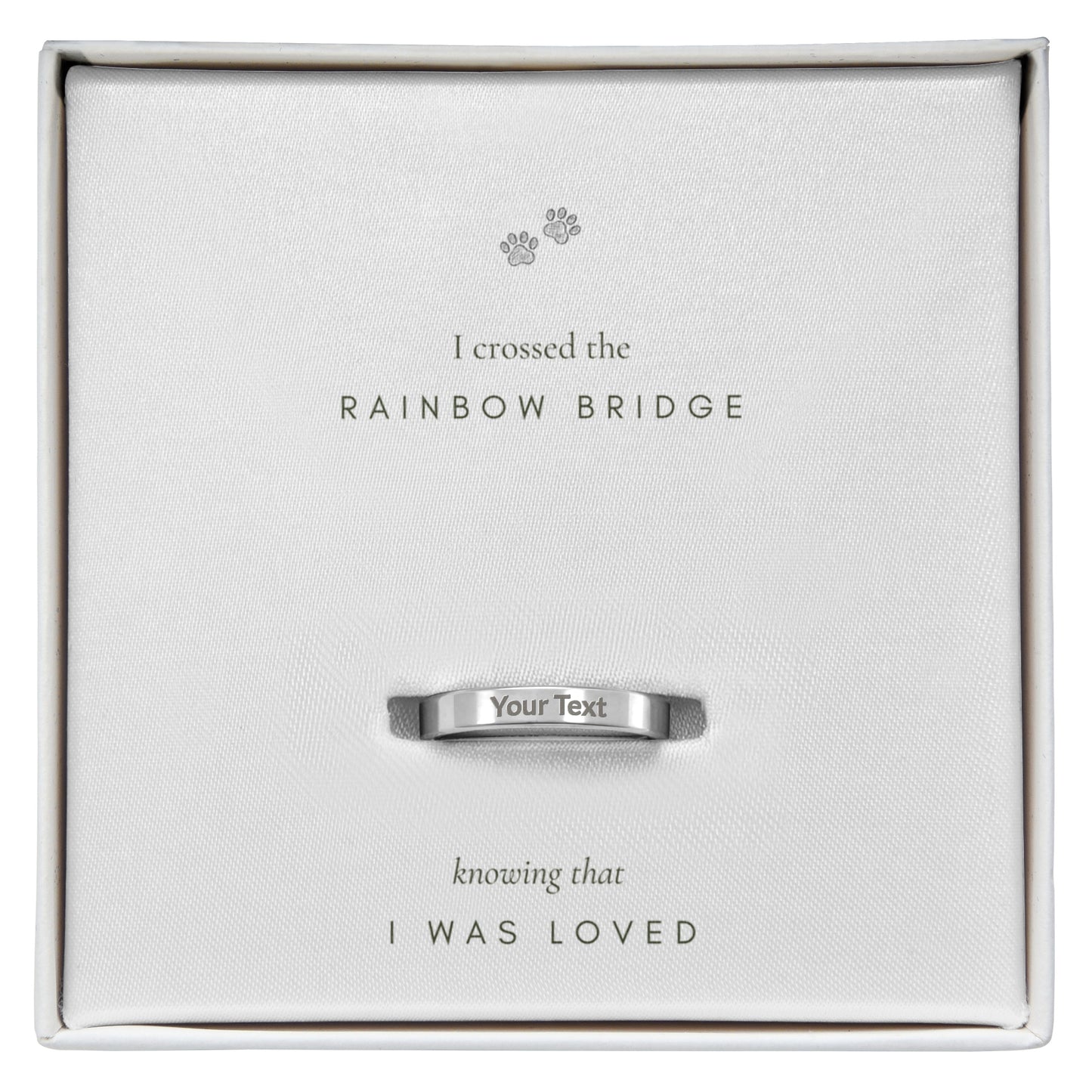 Always with you - Engraved Women's Pet Memorial Ring with Gift Box