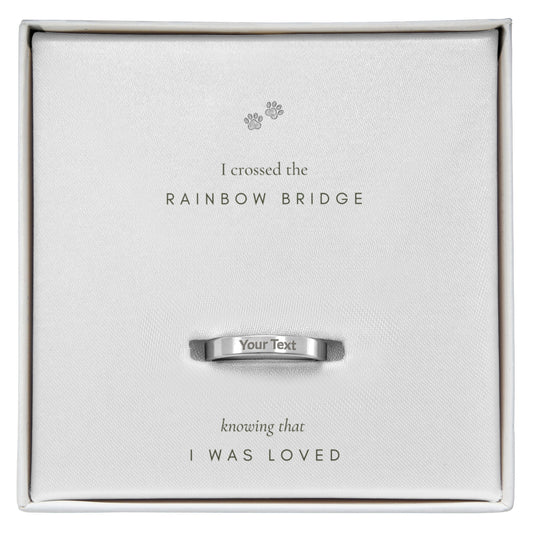 Always with you - Engraved Women's Pet Memorial Ring with Gift Box