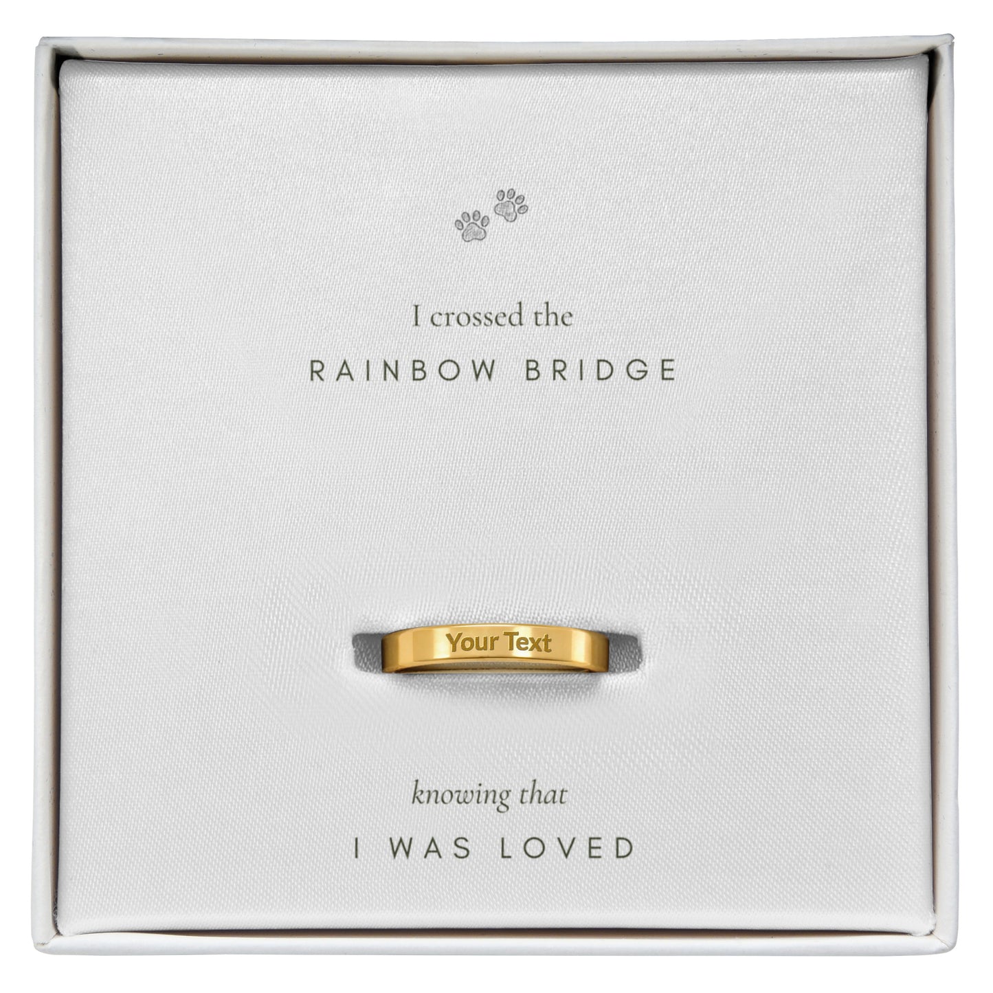 Always with you - Engraved Women's Pet Memorial Ring with Gift Box