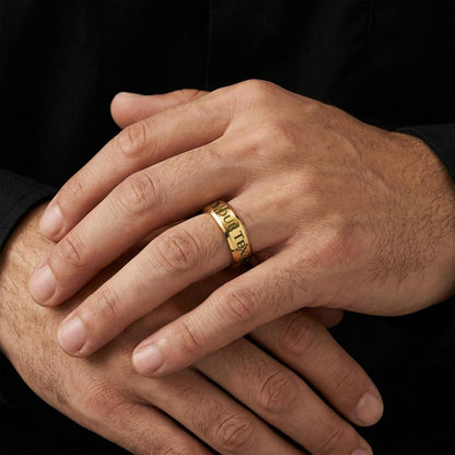Always with you - Engraved Men's Pet Memorial Gold Ring