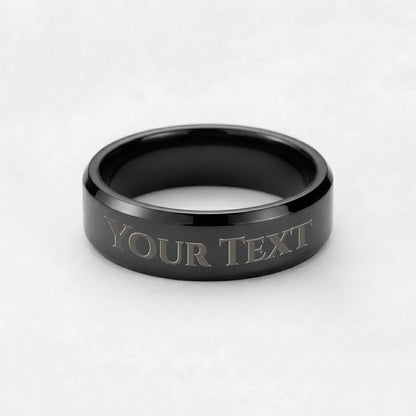 Always with you - Engraved Men's Pet Memorial Black Ring