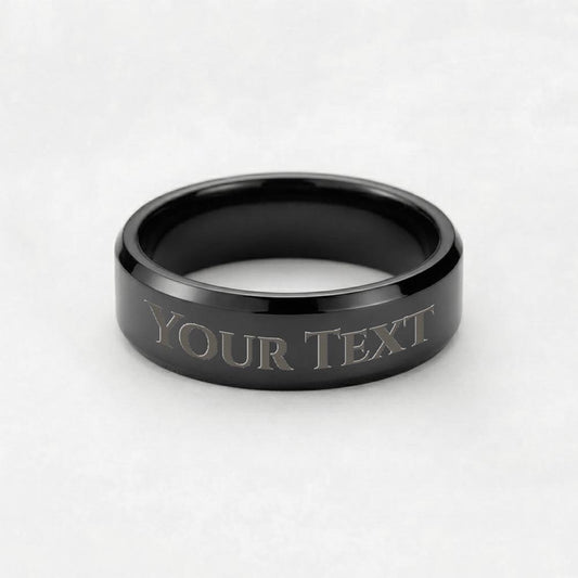Always with you - Engraved Men's Pet Memorial Black Ring