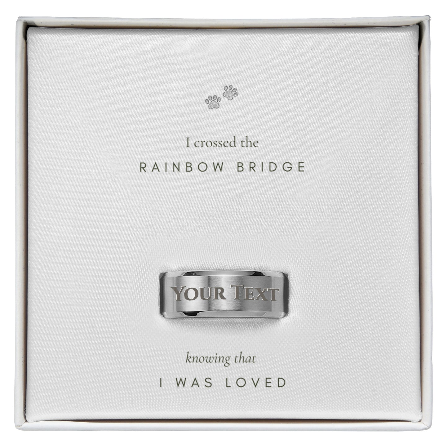 Always with you - Engraved Men's Pet Memorial Ring with Gift Box