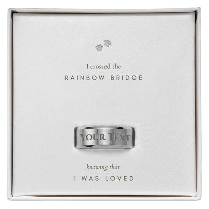Always with you - Engraved Men's Pet Memorial Ring with Gift Box