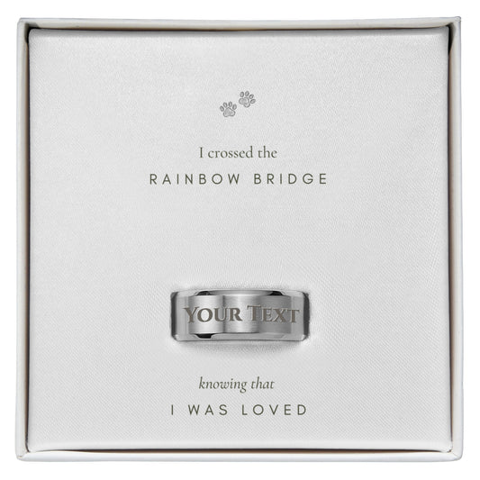 Always with you - Engraved Men's Pet Memorial Ring with Gift Box