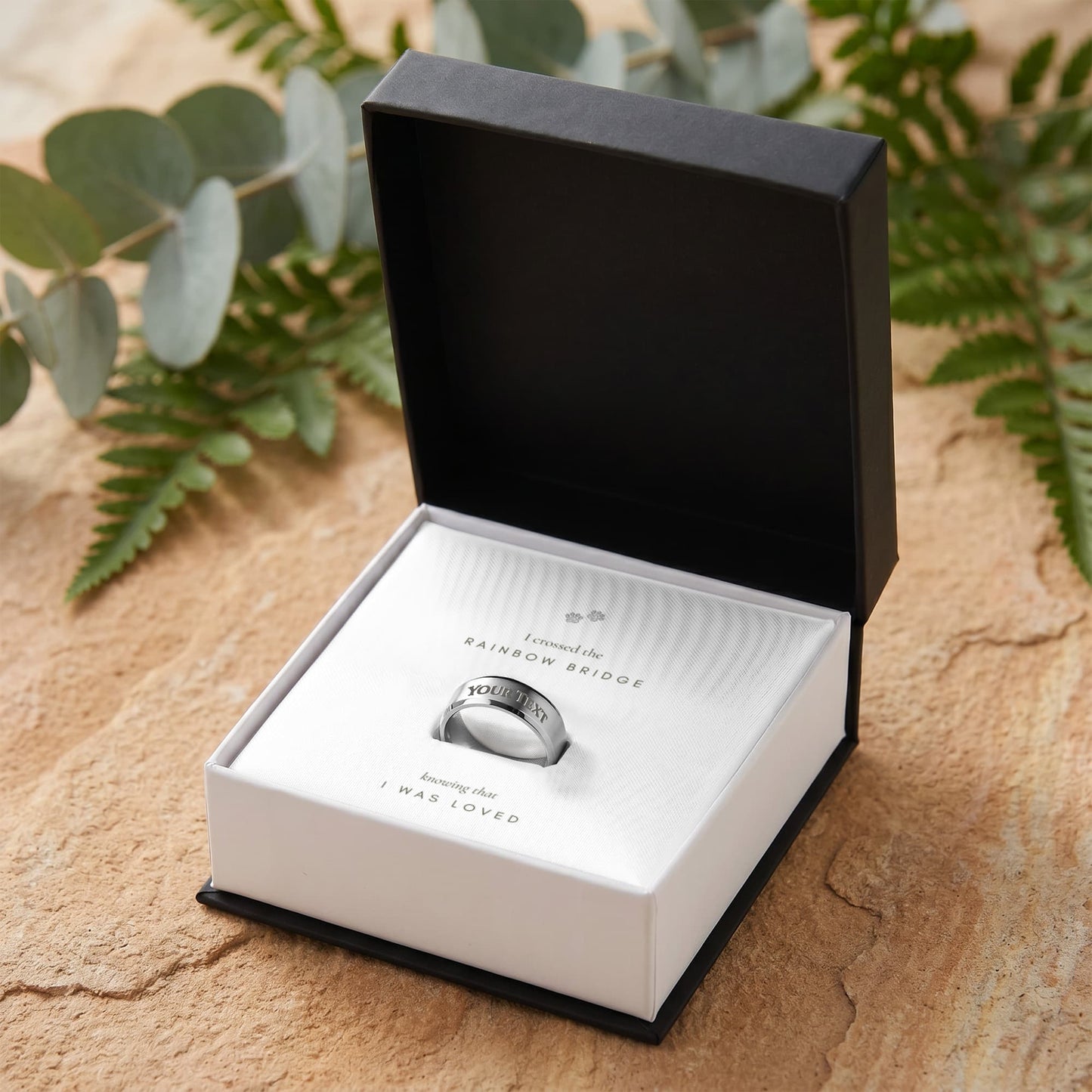 Always with you - Engraved Men's Pet Memorial Ring with Gift Box