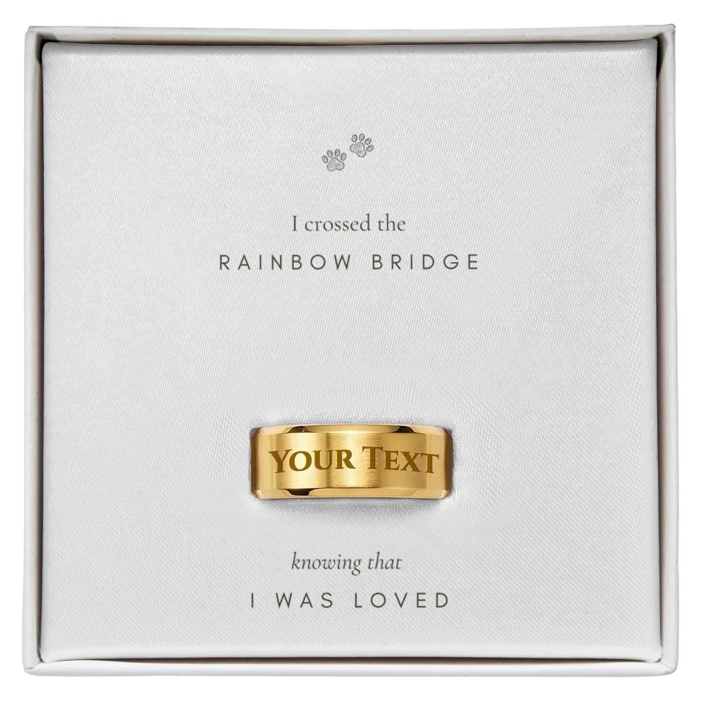 Always with you - Engraved Men's Pet Memorial Ring with Gift Box