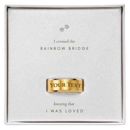 Always with you - Engraved Men's Pet Memorial Ring with Gift Box