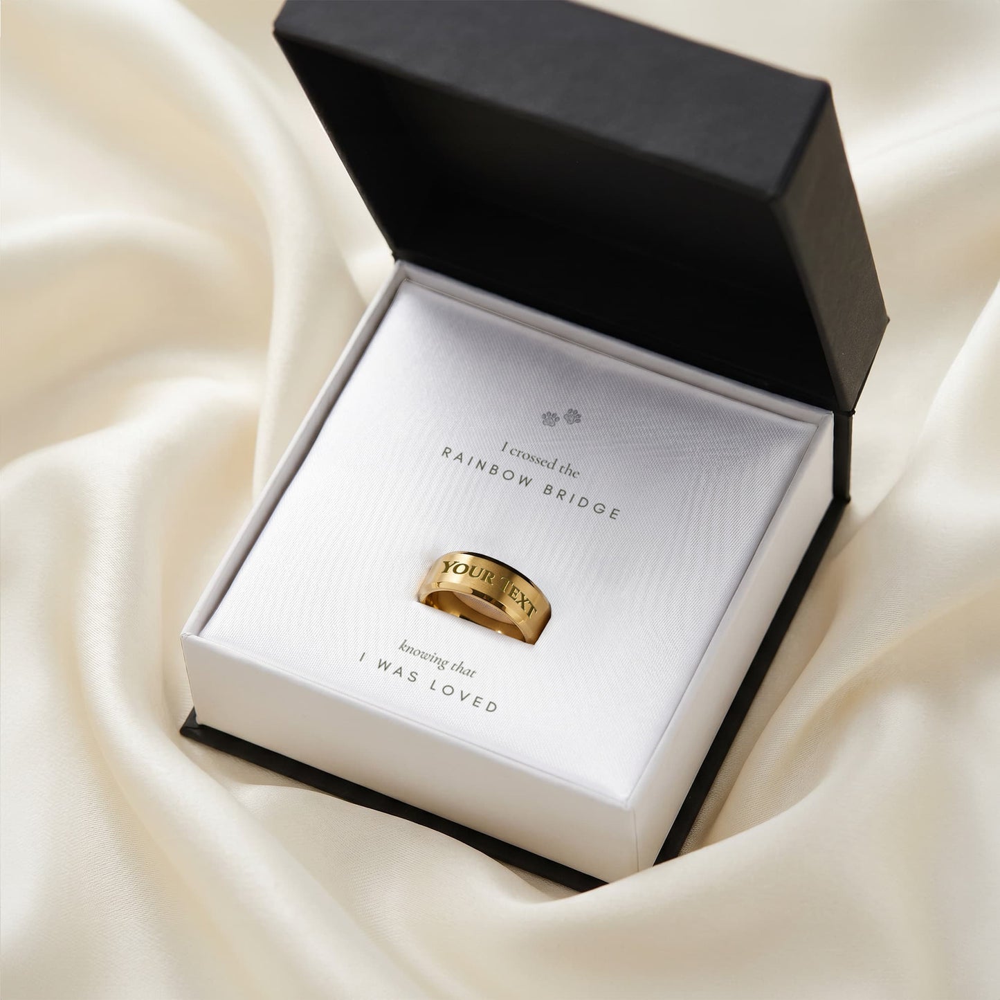Always with you - Engraved Men's Pet Memorial Ring with Gift Box